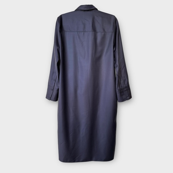 COS Deconstructed Wool Midi Shirt Dress - Collar Button Minimalist Utility sz 8 - Picture 3 of 9